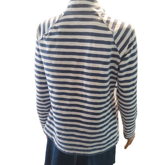 LILLY PULITZER Sz M (S) Captain Popover Navy/White Positano Stripe Gold Buttons - Picture 5 of 8